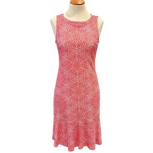 TOMMY BAHAMA RED WHITE PRINT KNIT SUMMER TANK DRESS BEACH RESORTWEAR COASTAL